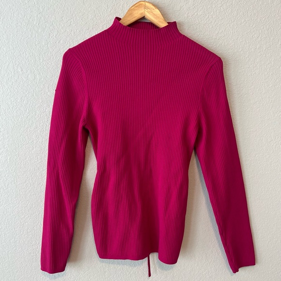 Babaton Sculpt Knit Tie-Back Sweater L - Picture 5 of 8